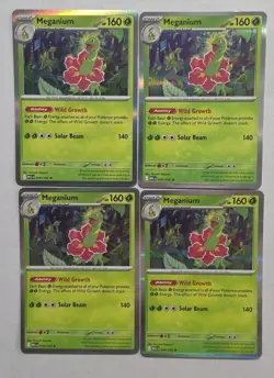 4x Meganium 010/132 - Mega Evolutions - Pokemon TCG - Holo Rare - Playset - Image 1