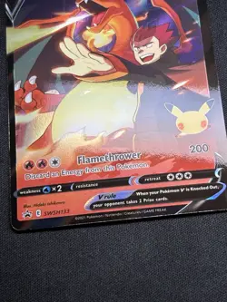 Lances Charizard V SWSH133 Black Star Promo LP+ Pokemon Card - Image 3