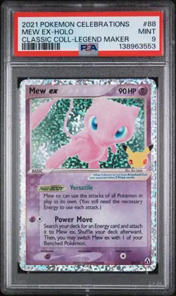 PSA 9 2021 Pokemon Celebrations Classic Collection Mew EX 88 - Image 1