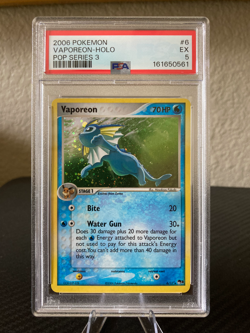 Pokemon TCG Vaporeon 6/17 POP Series 3 Holo 2006 PSA 5 - Image 1