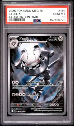 Steelix #150/132 Illustration Rare Mega Evolution Pokemon 2025 PSA 10 - Image 1