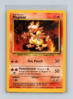Base Set Pokemon TCG Magmar 36/102 (E671) - Image 1