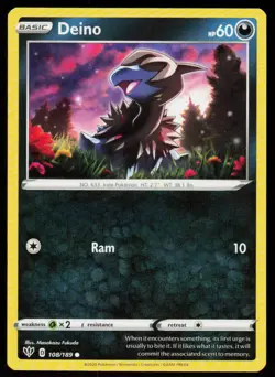 Deino 108/189 Common Darkness Ablaze Pokemon Near Mint - Image 1