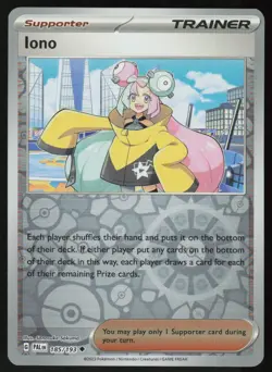 Iono 185/193 Uncommon Paldea Evolved Pokemon Reverse Holo Near Mint - Image 1