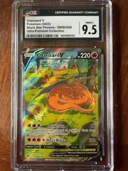 2022 Pokemon Black Star Promo UPC Charizard V SWSH260 CGC 9.5 - Image 1