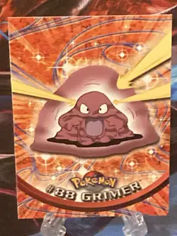 💥 GRIMER 1999 Topps Pokemon TV Non Holo Animation 1st Series Blue Logo # 88 - Image 1
