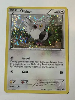 2011 Pokemon TCG McDonald’s Promo Pidove Confetti Holo 11/12 LP/MP TINY CREASE - Image 1