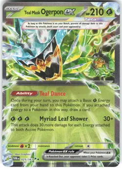 Teal Mask Ogerpon ex 025/167 Twilight Masquerade Holo Pokemon NM - Image 1