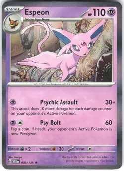 Espeon 033/131 Prismatic Evolutions HOLO Pokemon Card LP - Image 1