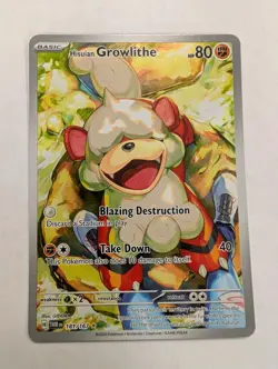 Pokemon TCG Twilight Masquerade Hisuian Growlithe 181/167 IR Pack Fresh Mint - Image 1