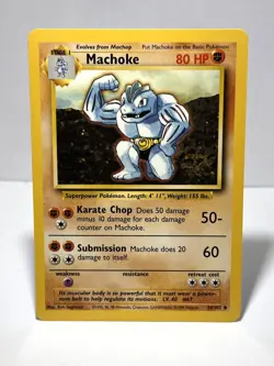 1999 TCG Pokemon #34/102 Machoke Non Holo Unlimited Base Set NM - Image 1