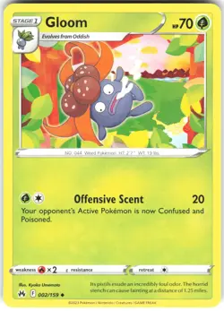 Gloom 002/159 Crown Zenith Pokemon Card NM - Image 1