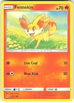Fennekin 15/131 Forbidden Light Pokemon Card MP - Image 1
