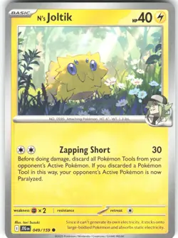 N's Joltik 049/159 Journey Together Pokemon Card NM - Image 1