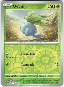 Oddish 001/197 Obsidian Flames Reverse Holo Pokemon Card LP - Image 1