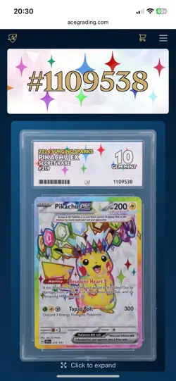 Pikachu Ex - 219/191 - Ace 10 - Ultra Rare - SV08: Surging Sparks - Pokemon TCG - Image 4