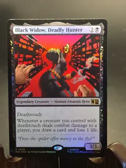 Black Widow, Deadly Hunter Commander: Marvel Super Heroes MTG Foil Near Mint - Image 1