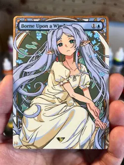 Hand Painted MTG Alter by Sablan Alters - Frieren - Borne Upon a Wind - Image 1