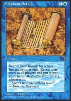MTG Merchant Scroll, Homelands, Heavily Played, English - Image 1