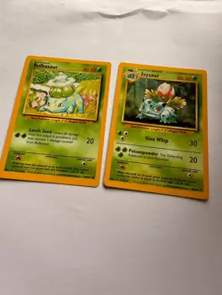 Pokemon Base Set Bulbasaur 44/102 and Ivysaur 30/102 Pokemon Cards Bundle - Image 1