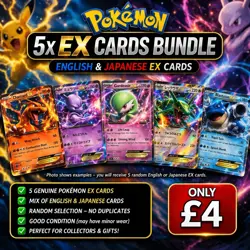 5x Pokemon EX Cards Bundle – English & Japanese – No Duplicates – Mystery - Image 1