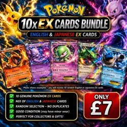 10x Pokemon EX Cards Bundle – English & Japanese – No Duplicates - Mystery - Image 1