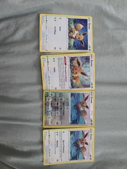 Pokemon TCG Eevee Card Bundle No 133, 4 Cards, Near Mint Condition - Image 1