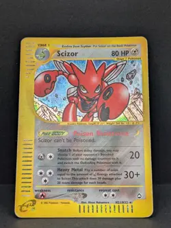 Scizor H21/H32 Aquapolis Holo Ultra Rare Pokemon TCG Nintendo e-reader MP - Image 3