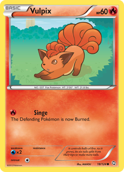 Vulpix 18/124 C Dragons Exalted Pokemon LP - Image 1