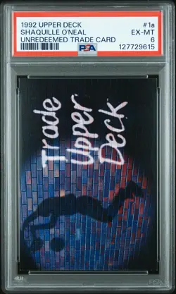 1992 Upper Deck - Shaquille O'Neal #1A Unredeemed Trade Card PSA 6 - Image 1