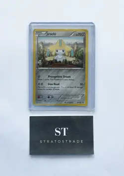Pokemon Jirachi XY195 XY Black Star Promo Cosmos Galaxy Holo Swirl English DMG - Image 1