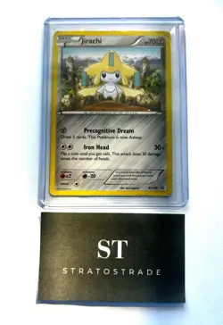 Pokemon Jirachi XY195 XY Black Star Promo Cosmos Galaxy Holo Swirl English DMG - Image 4