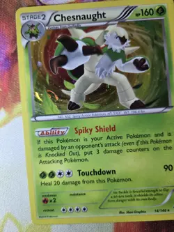 *MEWTAIL SWIRL* Chesnaught Cosmos Holo Rare 14/146 XY - Image 3