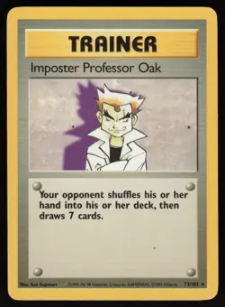 Imposter Professor Oak 73/102 Rare Base Set Unlimited Pokemon MP - Image 1