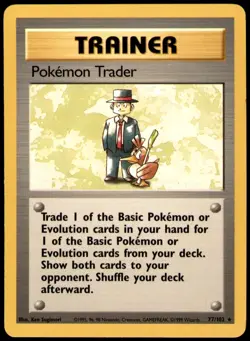 Pokemon Trader 77/102 Rare Base Set Unlimited Pokemon Lightly Played - Image 1