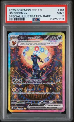 2025 POKEMON PRE EN-PRISMATIC EVOLUTIONS #161 UMBREON EX PSA 9 - Image 1