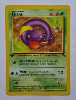 Pokemon Fossil 1st Edition 4 card Lot 1999 WOTC LP Slowbro Golbat Ekans Recycle - Image 4