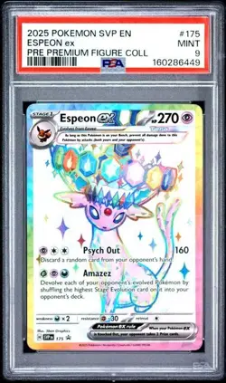 PSA 9 Espeon EX 175 Pokemon Black Star Promo Prismatic Premium Figure Collection - Image 1
