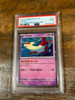 POKEMON 2024 2 Promo Stellar Crown 3-pack Blisters LATIAS Cosmos Holo #139 PSA 9 - Image 1
