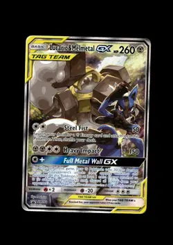 2019 Pokemon Sun & Moon Black Star Promos Lucario & Melmetal GX #SM192 MP - Image 1