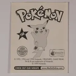 Venonat 160 - Merlin Topps - Vintage Pokemon Sticker - NM - Image 2