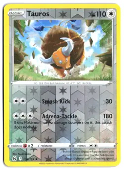 Tauros 106/159 SWSH: Crown Zenith Reverse Holofoil EN Pokemon NM - Image 1