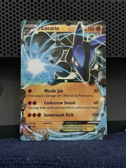 Pokemon Lucario EX 180 HP 54/111 XY Furious Fists Ultra Rare Holo Card - Image 1