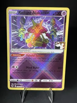Pokemon Radiant Alakazam 059/195 Prize Pack Series Stamp Radiant Rare - Image 1