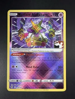 Pokemon Radiant Alakazam 059/195 Prize Pack Series Stamp Radiant Rare - Image 3