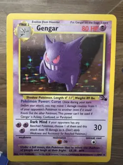 Pokemon Gengar - 5/62 Fossil Holo Rare - good condition - Image 2
