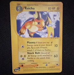 Pokemon TCG Raichu 61/165 Expedition Base Set 2002 English Rare Regular 80 HP - Image 1