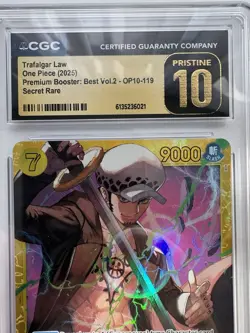 PRISTINE CGC 10 One Piece Trafalgar Law (SEC) OP10-119 Free UK Delivery - Image 3