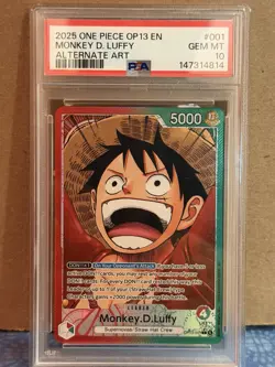 Monkey.D.Luffy (001) (Alternate Art) - Carrying On His Will (OP13) PSA 10 - Image 1