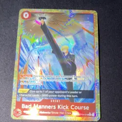 ONE PIECE Bad Manners Kick Course OP04-016 Sanji Event Holo Card - Image 2